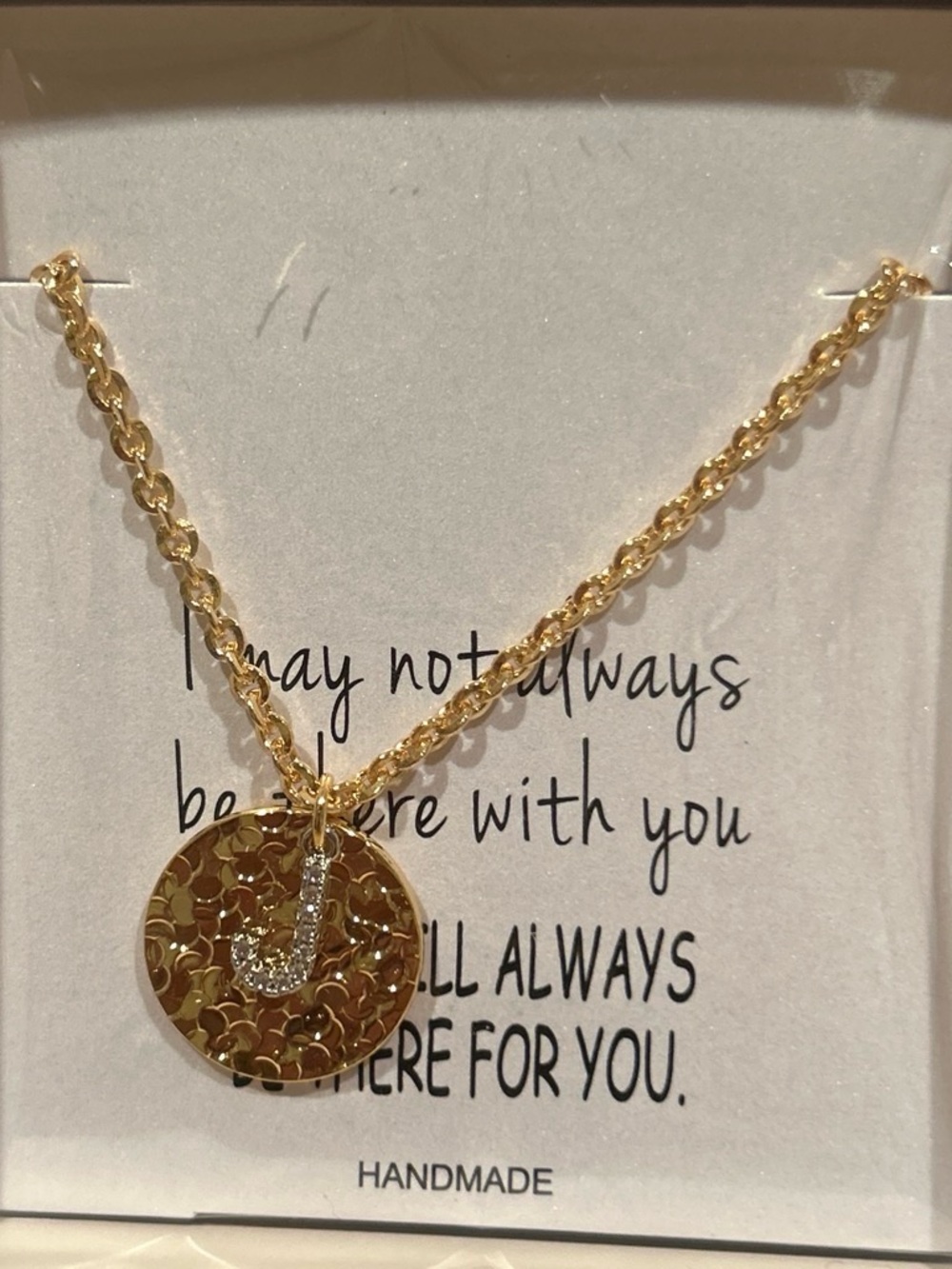 Gold Initial J Pendant Necklace - Elegant Gold Disc Jewelry